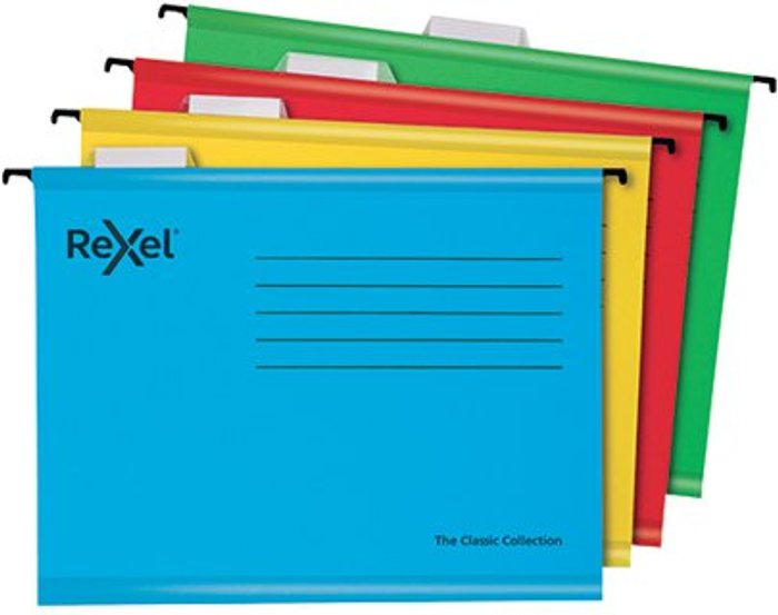 Office Monster | Rexel Rexel Classic Suspension Files A4 Assorted (Pack of 10) 2115585 Rexel Rexel Classic Suspension Files A4 Assorted (Pack of 10) 2115585