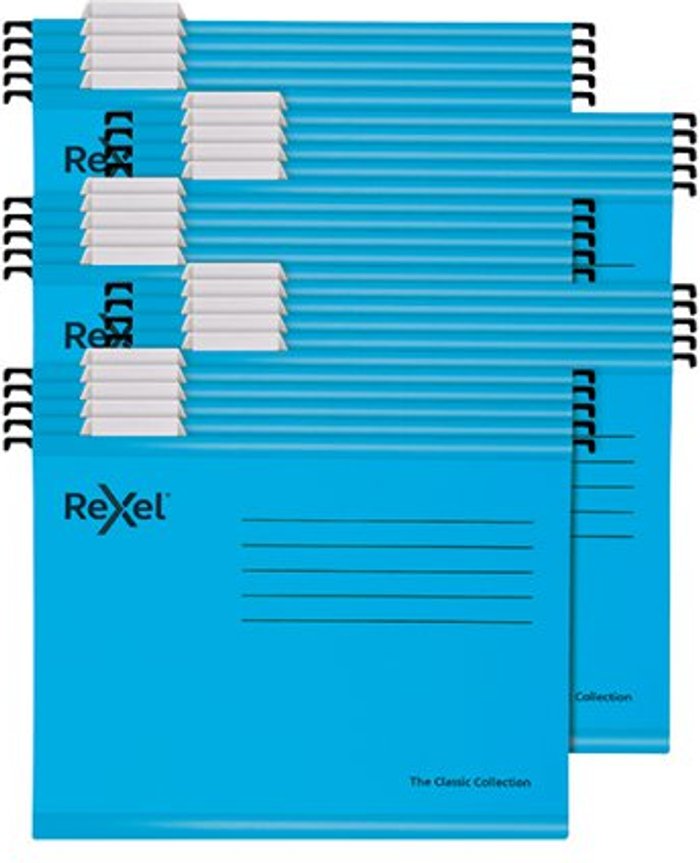 Office Monster | Rexel Rexel Classic Suspension Files A4 Blue (Pack of 25) 2115587 Rexel Rexel Classic Suspension Files A4 Blue (Pack of 25) 2115587