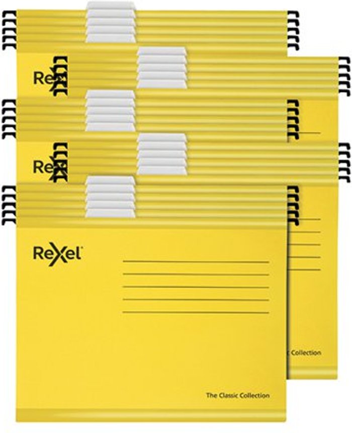 Office Monster | Rexel Rexel Classic Suspension Files A4 Yellow (Pack of 25) 2115588 Rexel Rexel Classic Suspension Files A4 Yellow (Pack of 25) 2115588