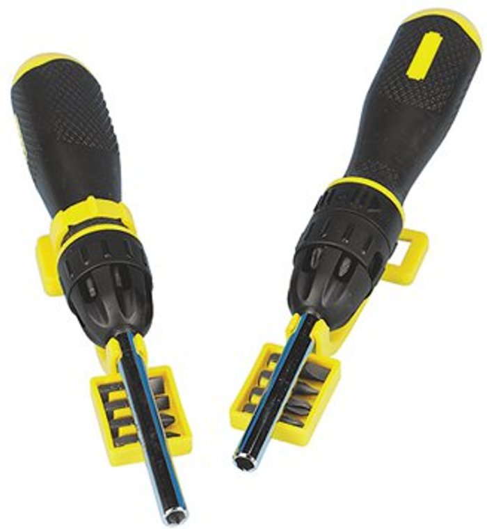 Office Monster | STANLEY® Stanley ® - Stanley Multibit Ratchet Screwdriver Set STA068010 0-68-010 With 10 Bits STANLEY® Stanley ® - Stanley Multibit Ratchet Screwdriver Set STA068010 0-68-010 With 10 Bits