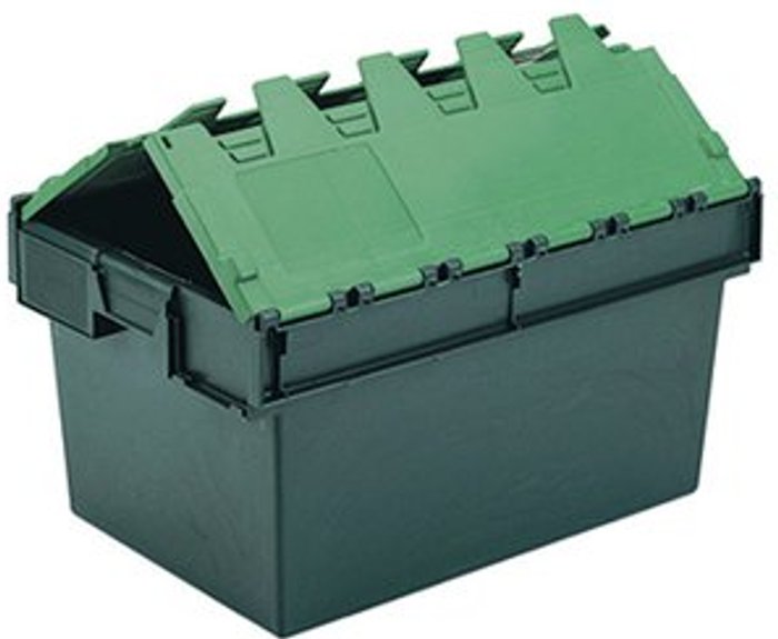 Office Monster | Slingsby Plastic Attached Lid Container 64 Litre - Green Slingsby Plastic Attached Lid Container 64 Litre - Green