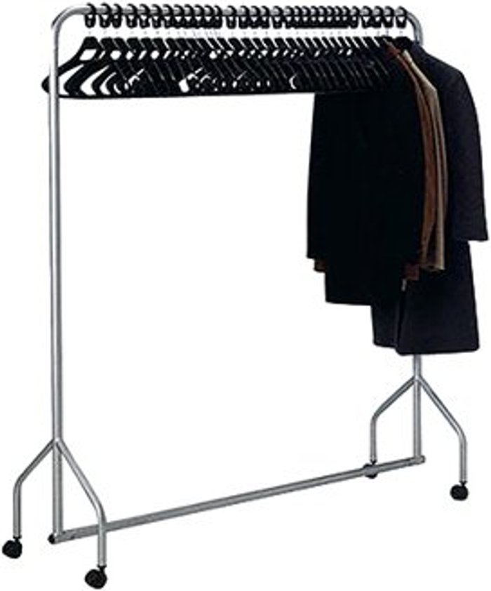 Office Monster | VFM Silver Garment Hanging Rail With 30 Hangers 316939 VFM Silver Garment Hanging Rail With 30 Hangers 316939