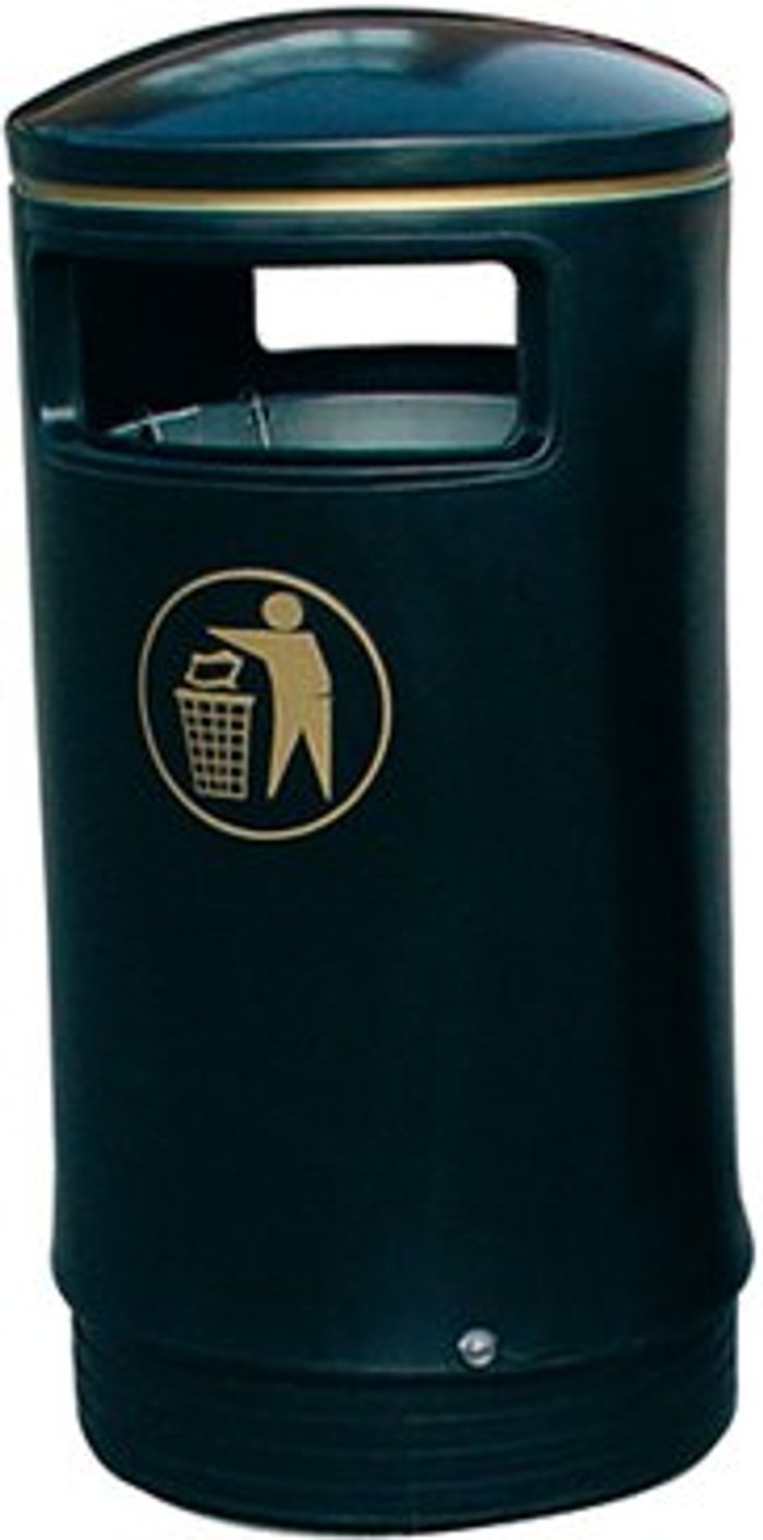 Office Monster | VFM Outdoor Hooded Top Bin 75 Litre Victorian Black 321770 VFM Outdoor Hooded Top Bin 75 Litre Victorian Black 321770