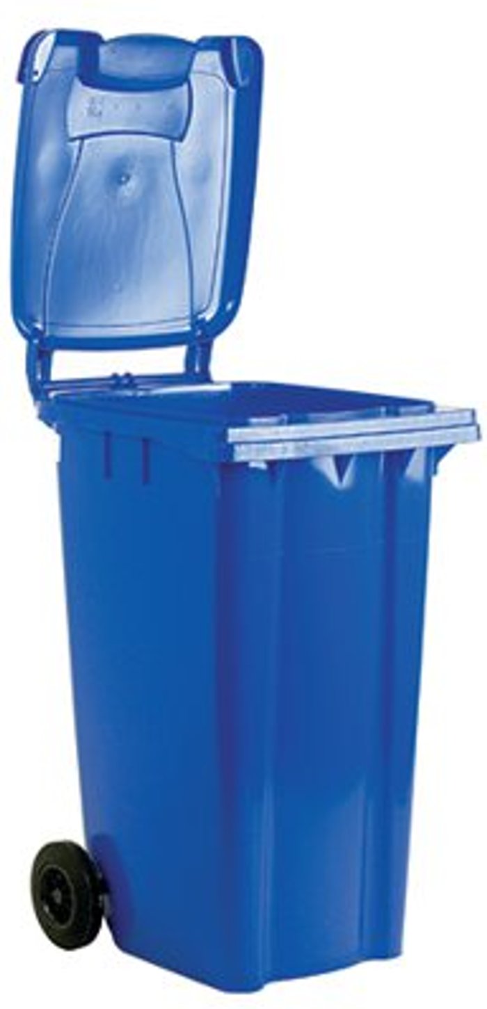 Office Monster | VFM Wheelie Bin 360 Litre Blue (W620xD860xH1070mm) 331217 VFM Wheelie Bin 360 Litre Blue (W620xD860xH1070mm) 331217