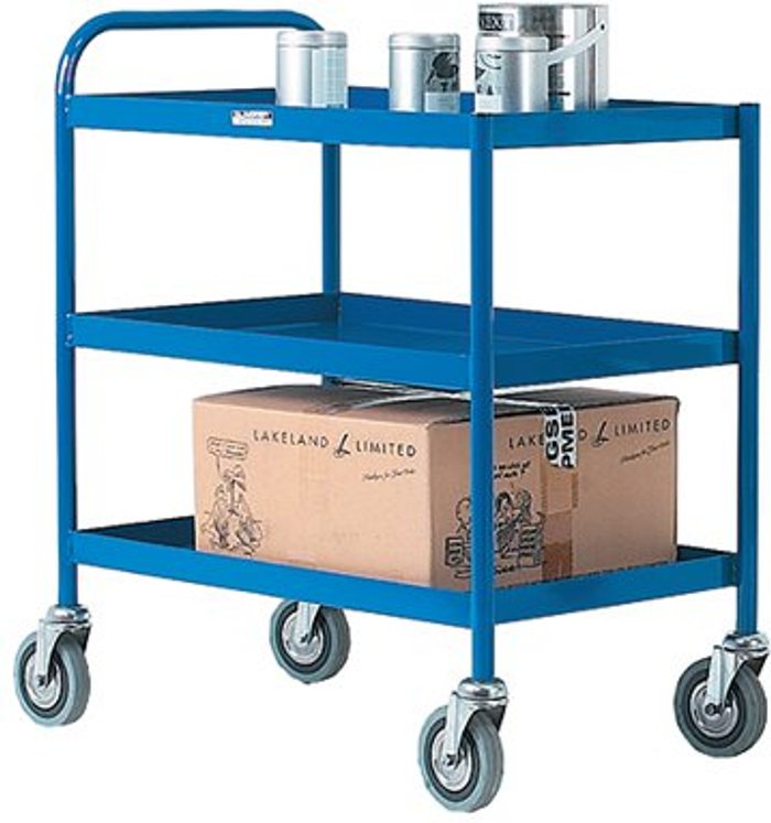 Office Monster | VFM 3 Tier Blue General Purpose Trolley 331493 VFM 3 Tier Blue General Purpose Trolley 331493