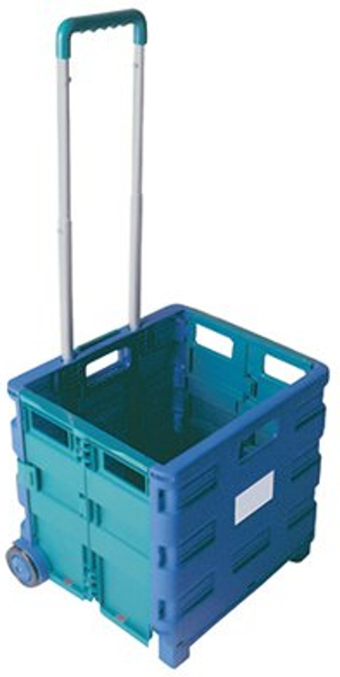 Office Monster | VFM Folding Container Trolley Blue /Green 356684 VFM Folding Container Trolley Blue /Green 356684