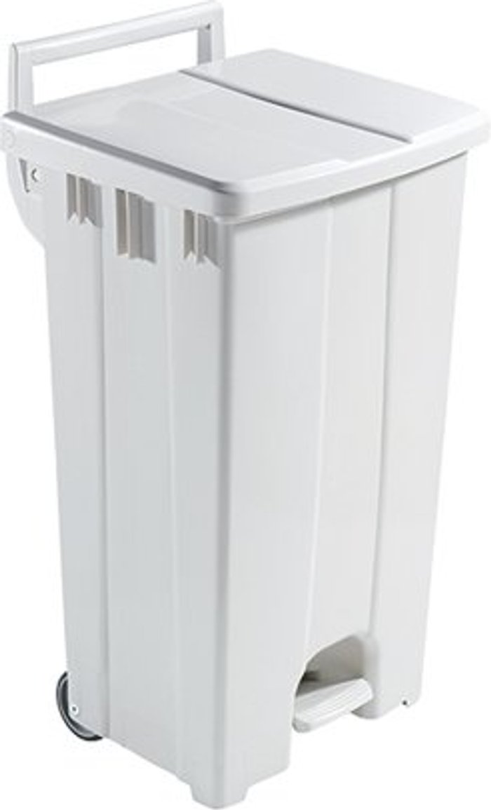 Office Monster | VFM Plastic Pedal Bin with Lid 90L Grey 357001 VFM Plastic Pedal Bin with Lid 90L Grey 357001