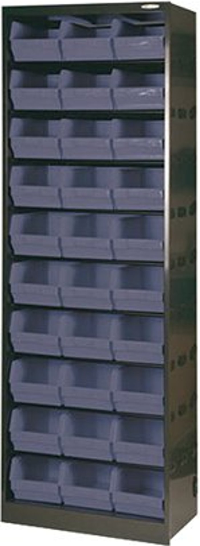 Office Monster | VFM Metal Bin Cupboard With 30 Polypropylene Bins Dark Grey Black 371834 VFM Metal Bin Cupboard With 30 Polypropylene Bins Dark Grey Black 371834