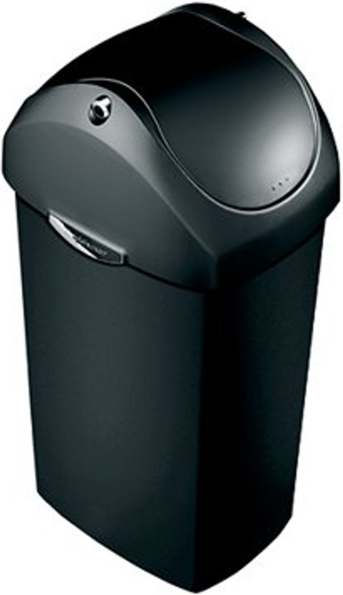 Office Monster | VFM Plastic Bin Swing Lid 40L Grey 376201 VFM Plastic Bin Swing Lid 40L Grey 376201