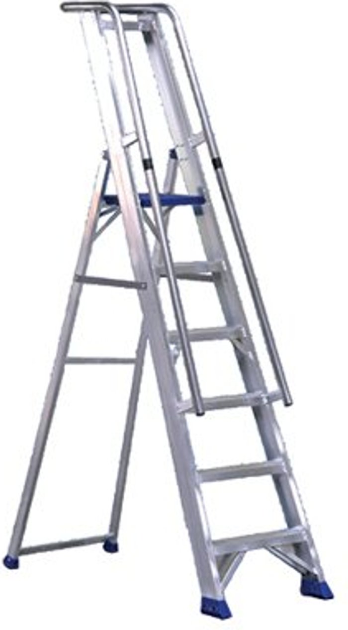 Office Monster | VFM Aluminium Step Ladder With Platform 7 Steps 377857 VFM Aluminium Step Ladder With Platform 7 Steps 377857