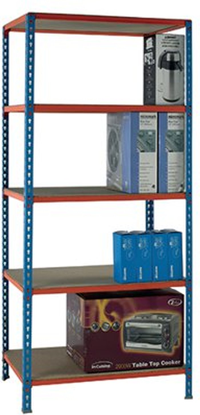 Office Monster | VFM Standard Duty Painted Orange Shelf Unit Blue 378970 VFM Standard Duty Painted Orange Shelf Unit Blue 378970
