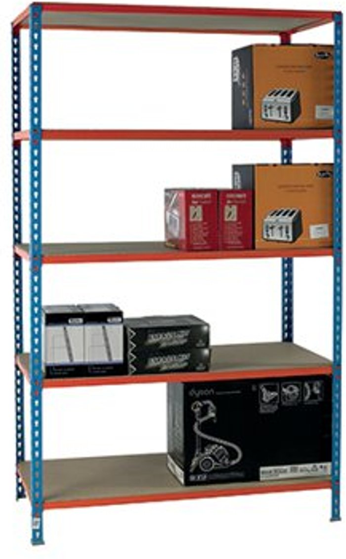 Office Monster | VFM Standard Duty Painted Orange Shelf Unit Blue 378986 VFM Standard Duty Painted Orange Shelf Unit Blue 378986