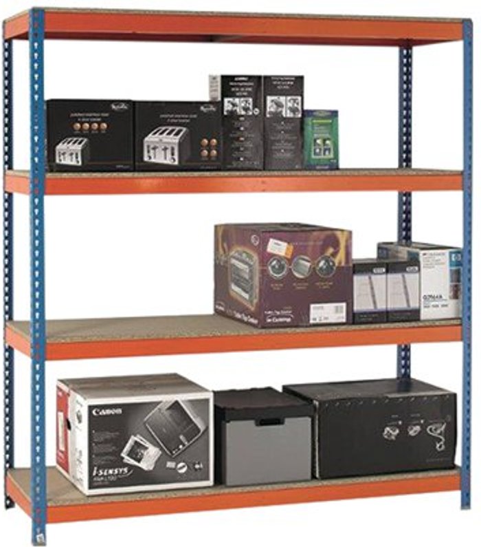 Office Monster | Slingsby Heavy Duty Shelving 2000 x 1500 x 450mm - Orange/Blue Slingsby Heavy Duty Shelving 2000 x 1500 x 450mm - Orange/Blue