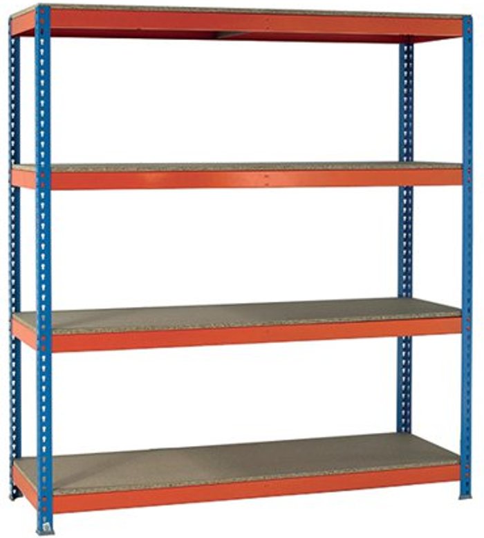 Office Monster | VFM VFM Orange/Zinc Heavy Duty Painted Shelving Unit 379028 VFM VFM Orange/Zinc Heavy Duty Painted Shelving Unit 379028