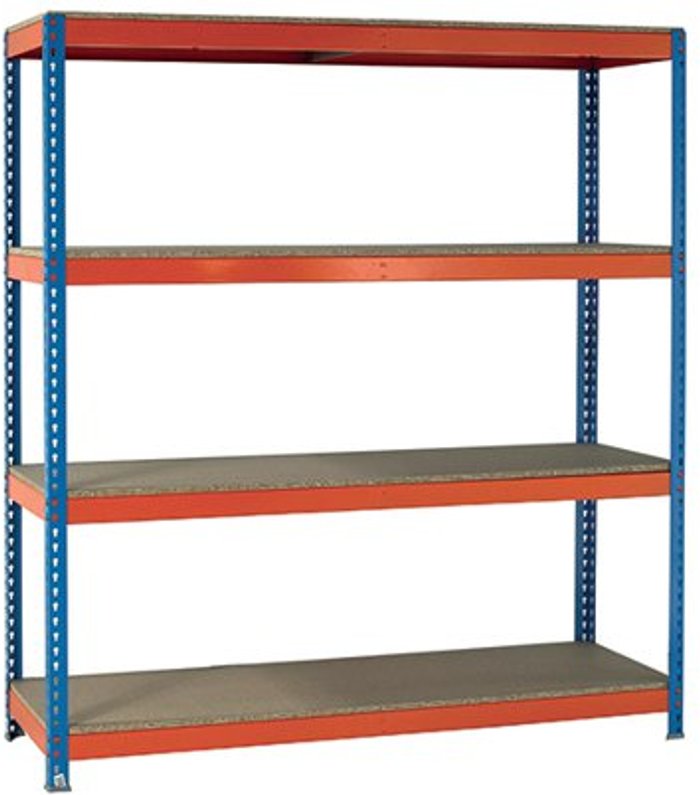 Office Monster | VFM VFM Orange/Zinc Heavy Duty Boltless Shelving 379030 VFM VFM Orange/Zinc Heavy Duty Boltless Shelving 379030