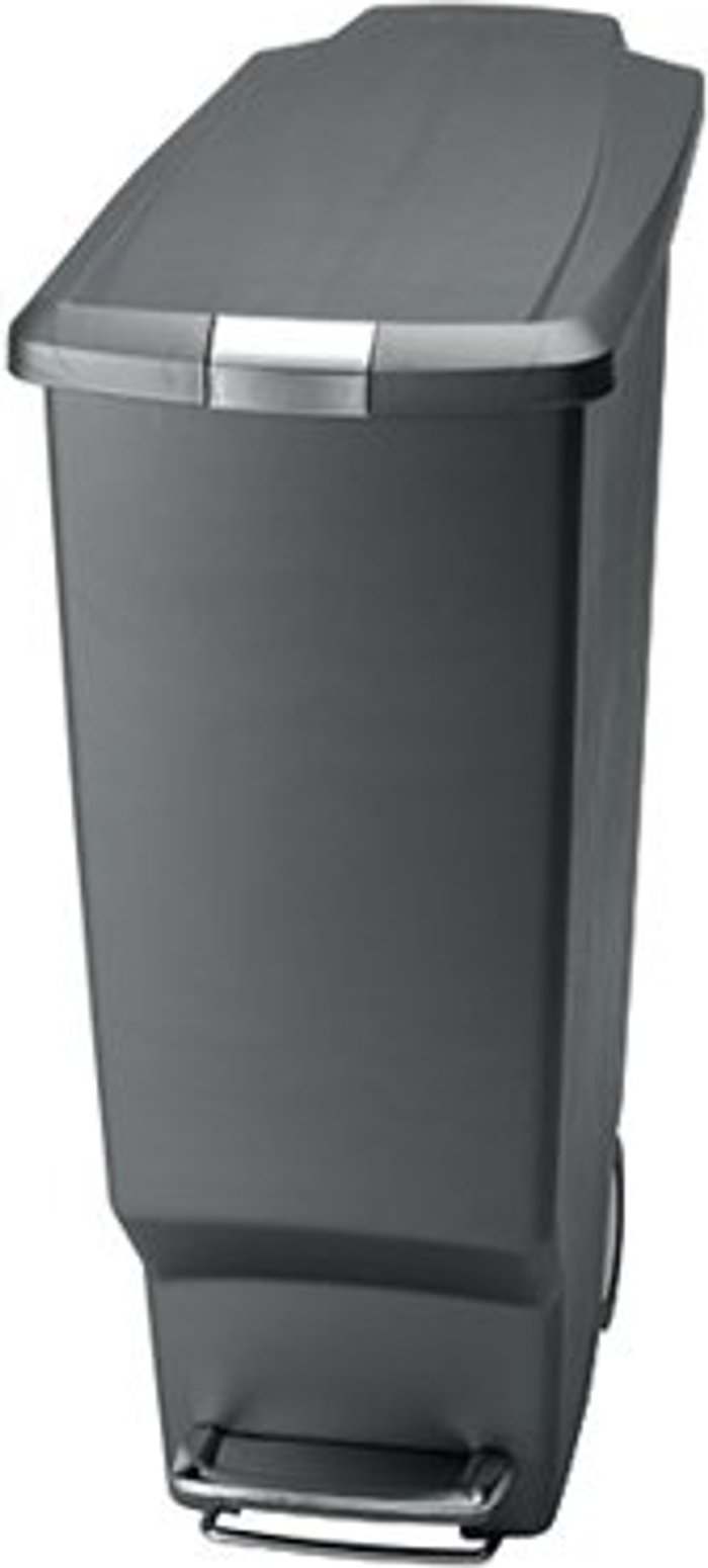 Office Monster | VFM Slim Plastic Pedal Bin 40L Grey 382650 VFM Slim Plastic Pedal Bin 40L Grey 382650