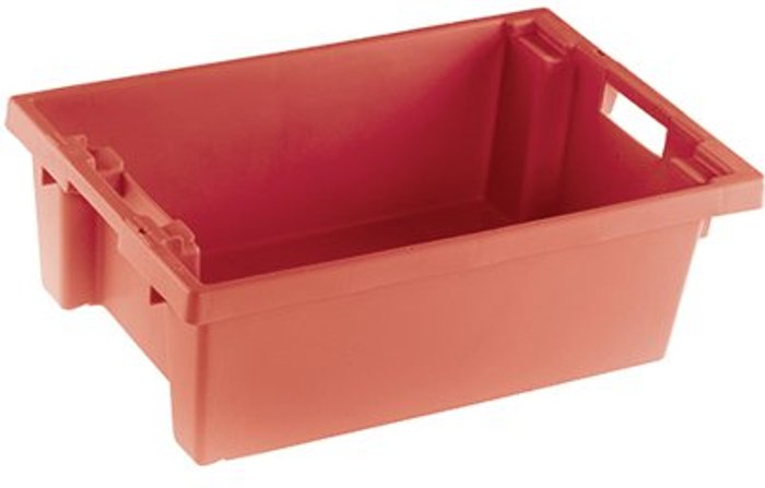 Office Monster | VFM VFM Red Solid Slide Stack/Nesting Container 32 Litre 382958 VFM VFM Red Solid Slide Stack/Nesting Container 32 Litre 382958