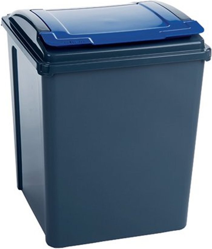 Office Monster | VFM VFM Recycling Bin with Lid 50 Litre Blue 384290 VFM VFM Recycling Bin with Lid 50 Litre Blue 384290