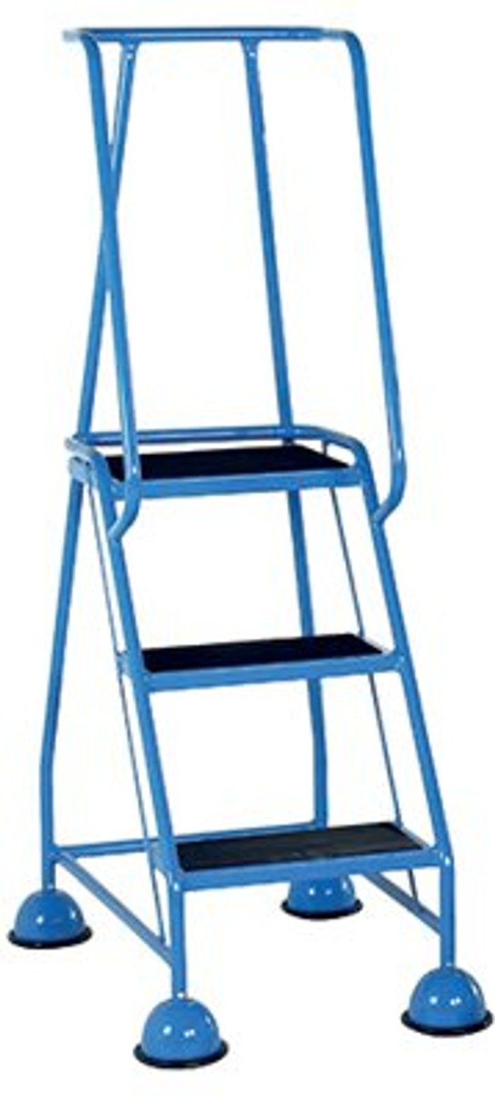 Office Monster | VFM Light Blue 3 Tread Step Ladder (Load capacity: 125kg) 385134 VFM Light Blue 3 Tread Step Ladder (Load capacity: 125kg) 385134