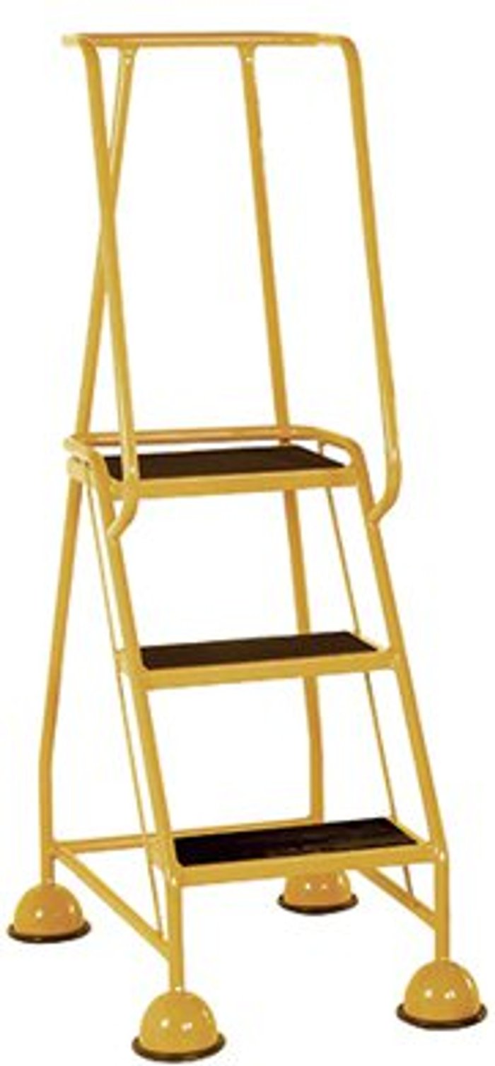 Office Monster | VFM Yellow 3 Tread Step Ladder (Load capacity: 125kg) 385137 VFM Yellow 3 Tread Step Ladder (Load capacity: 125kg) 385137
