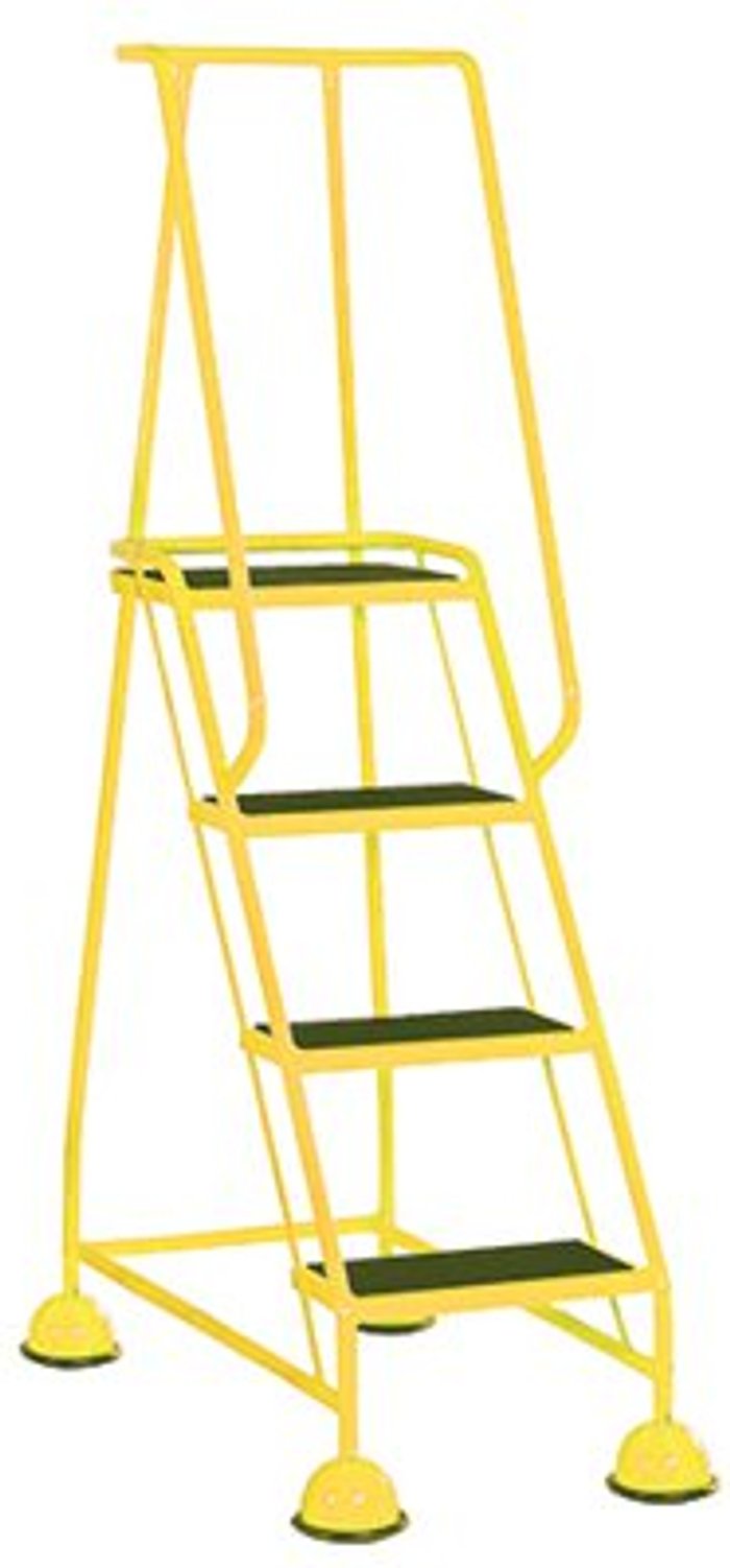 Office Monster | VFM Yellow 4 Tread Step Ladder (Load capacity: 125kg) 385141 VFM Yellow 4 Tread Step Ladder (Load capacity: 125kg) 385141