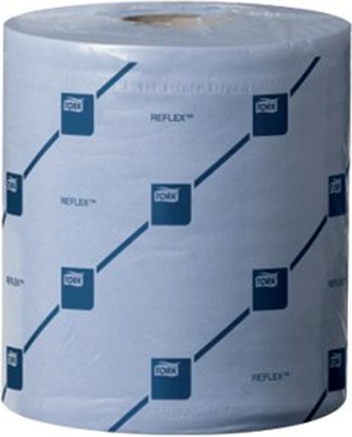 Office Monster | Tork Tork Reflex M4 Centrefeed Tissue 2-Ply 150m Blue (Pack of 6) 473263 Tork Tork Reflex M4 Centrefeed Tissue 2-Ply 150m Blue (Pack of 6) 473263