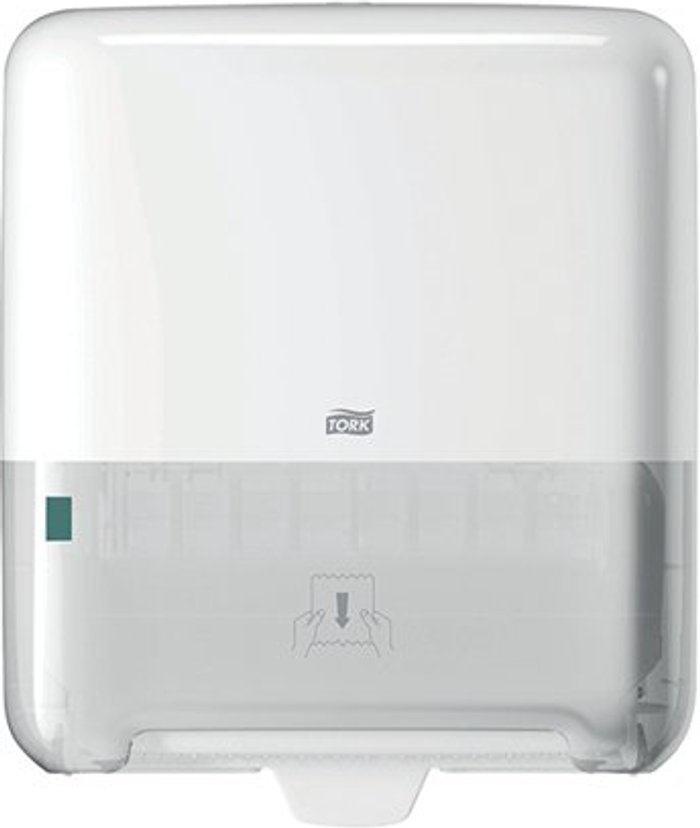 Office Monster | Tork Tork Matic Hand Towel Roll Dispenser H1 White 551000 Tork Tork Matic Hand Towel Roll Dispenser H1 White 551000