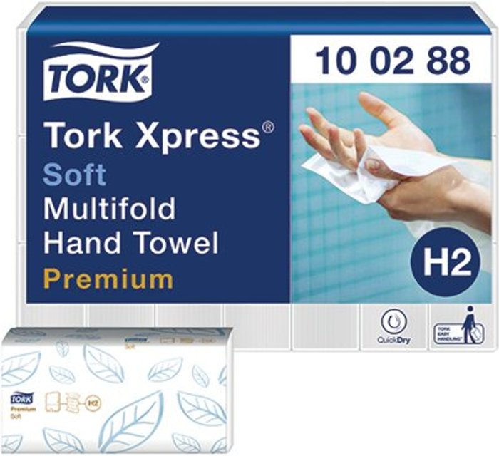 Office Monster | Tork Tork Xpress Interfold Hand Towel H2 White 110 Sheets (Pack of 21) 100288 Tork Tork Xpress Interfold Hand Towel H2 White 110 Sheets (Pack of 21) 100288