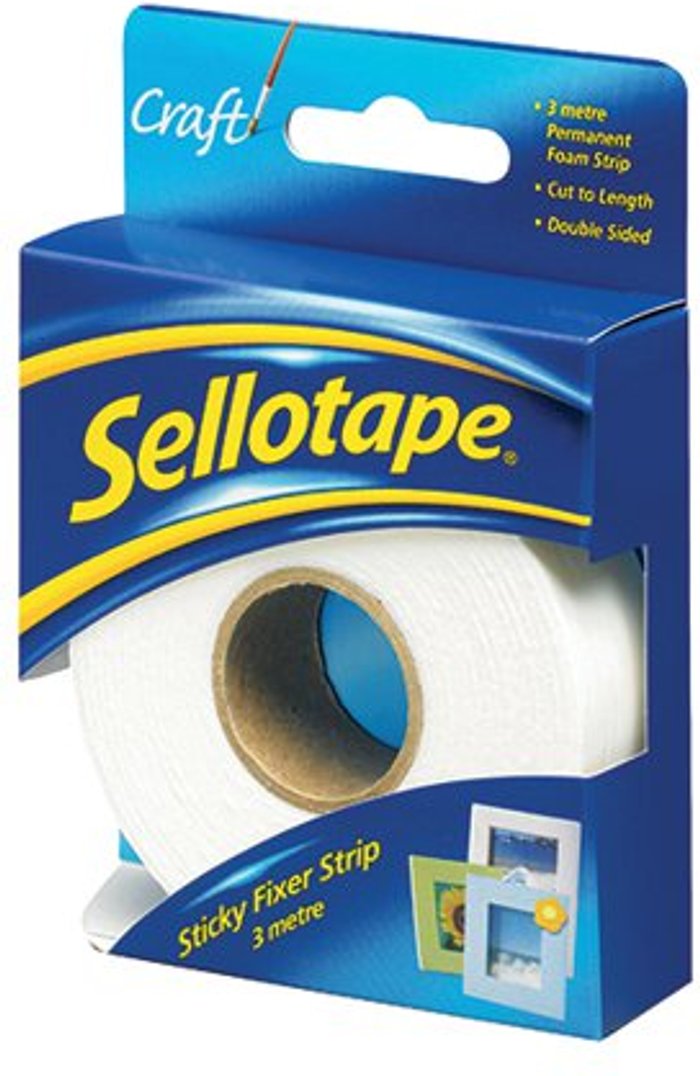 Office Monster | Sellotape Sellotape Sticky Fixer Permanent Strip 25mm x 3m Sellotape Sellotape Sticky Fixer Permanent Strip 25mm x 3m