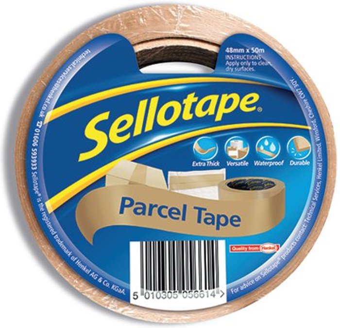 Office Monster | Sellotape Sellotape Brown Parcel Tape 48mmx50m (Pack of 8 SRP) 1760686 Sellotape Sellotape Brown Parcel Tape 48mmx50m (Pack of 8 SRP) 1760686