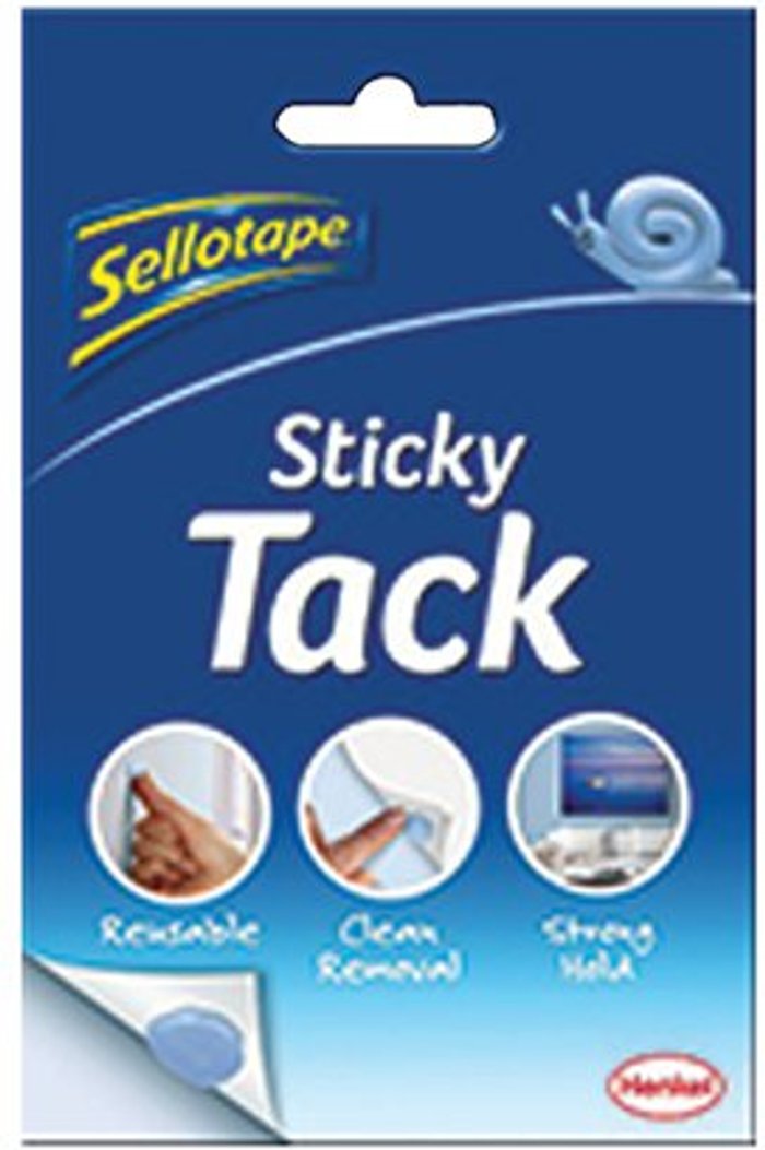 Office Monster | Sellotape Sellotape Re-usable Sticky Tack for Home and Office, 45g - Blue Sellotape Sellotape Re-usable Sticky Tack for Home and Office, 45g - Blue