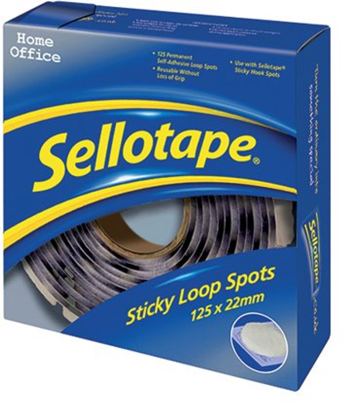 Office Monster | Sellotape Sellotape Sticky Loop Spots 22m (Pack of 125) 1445181 Sellotape Sellotape Sticky Loop Spots 22m (Pack of 125) 1445181