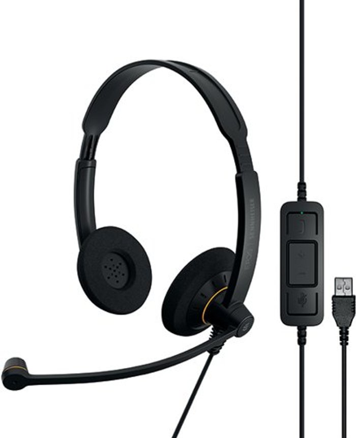 Office Monster | Sennheiser Epos Impact SC 60 USB MI Wired Binaural Headset with Easy Disconnect Black/Silver 1000551 Sennheiser Epos Impact SC 60 USB MI Wired Binaural Headset with Easy Disconnect Black/Silver 1000551