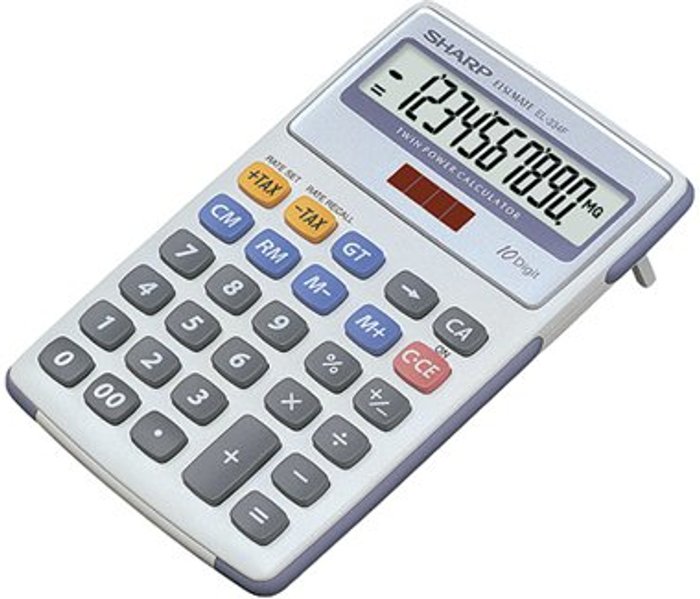 Office Monster | Sharp Sharp White and Grey 10-Digit Semi-Desktop Calculator EL334FB Sharp Sharp White and Grey 10-Digit Semi-Desktop Calculator EL334FB
