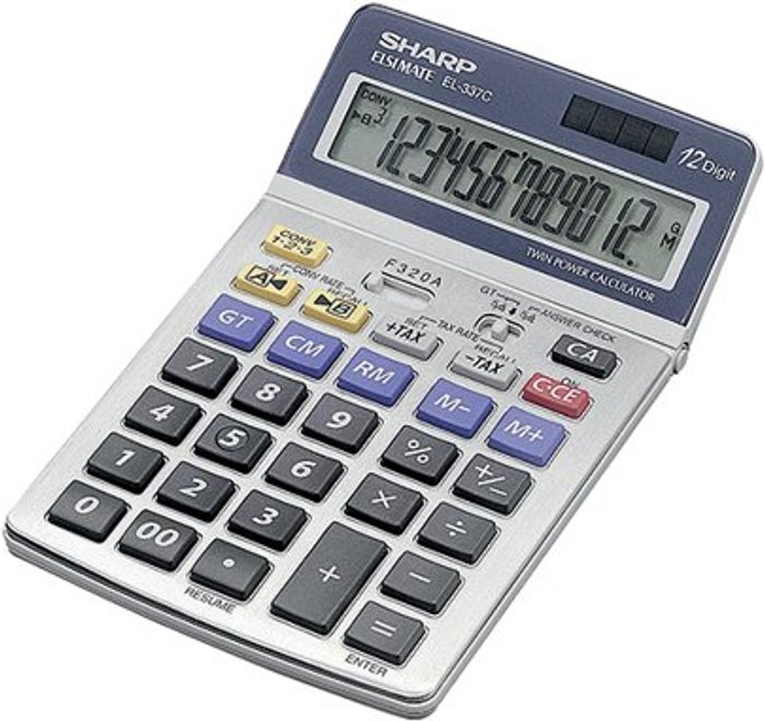 Office Monster | Sharp Sharp Semi-Desktop Tax Calculator 12-digit EL-337C Sharp Sharp Semi-Desktop Tax Calculator 12-digit EL-337C