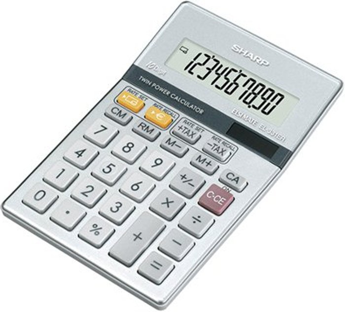 Office Monster | Sharp Sharp Silver 10-Digit Semi-Desktop Calculator EL-331ER Sharp Sharp Silver 10-Digit Semi-Desktop Calculator EL-331ER