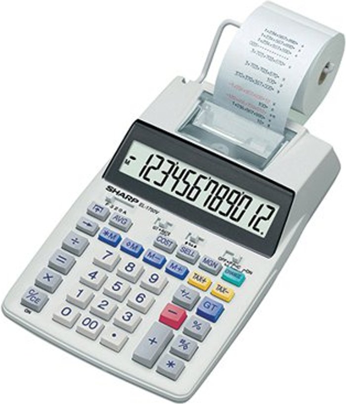 Office Monster | Sharp Sharp Printing Calculator (12 Digit LCD Display) EL1750V Sharp Sharp Printing Calculator (12 Digit LCD Display) EL1750V