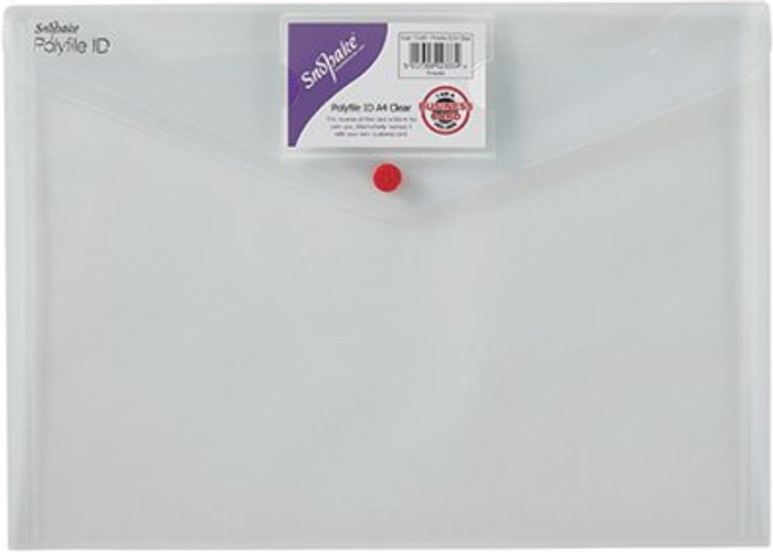 Office Monster | Snopake Snopake Polyfile ID Wallet A4 Transparent (Pack of 5) 12560 Snopake Snopake Polyfile ID Wallet A4 Transparent (Pack of 5) 12560