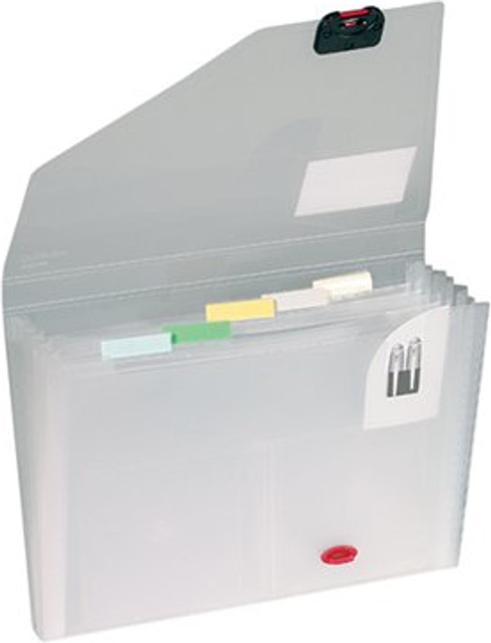 Office Monster | Snopake Snopake Expanding Organiser 6 Part A4 Clear (Includes coloured index tabs for personalisation) 11893 Snopake Snopake Expanding Organiser 6 Part A4 Clear (Includes coloured index tabs for personalisation) 11893