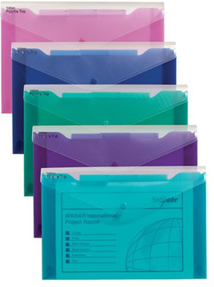 Office Monster | Snopake Snopake Polyfile Trio Electra Assorted A4 (Pack of 5) 14967 Snopake Snopake Polyfile Trio Electra Assorted A4 (Pack of 5) 14967