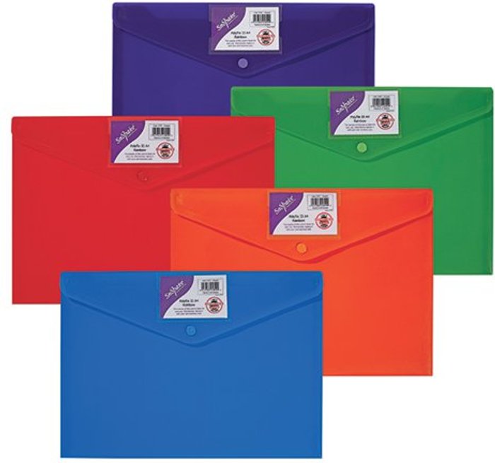 Office Monster | Snopake Snopake Polyfile ID Wallet A4 Rainbow (Pack of 5) 15787 Snopake Snopake Polyfile ID Wallet A4 Rainbow (Pack of 5) 15787