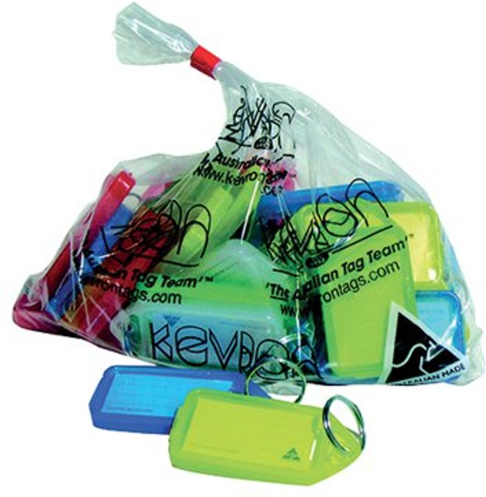 Office Monster | Kevron Kevron Plastic Clicktag Key Tag Large Assorted (Pack of 25) ID30AC25 Kevron Kevron Plastic Clicktag Key Tag Large Assorted (Pack of 25) ID30AC25