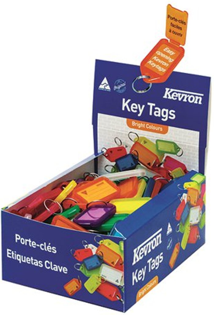 Office Monster | Kevron Kevron Plastic Clicktag Key Tag Assorted (Pack of 100) ID5AC100 Kevron Kevron Plastic Clicktag Key Tag Assorted (Pack of 100) ID5AC100