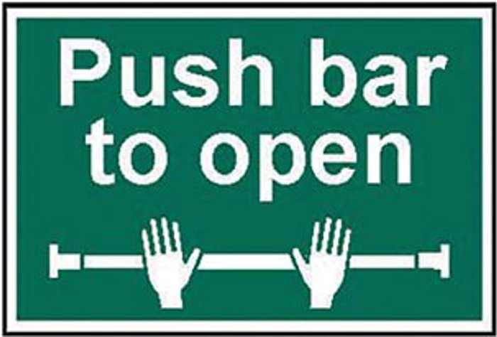 Office Monster | Scan Scan Push Bar To Open Sign 300mm 200mm Standard Scan Scan Push Bar To Open Sign 300mm 200mm Standard