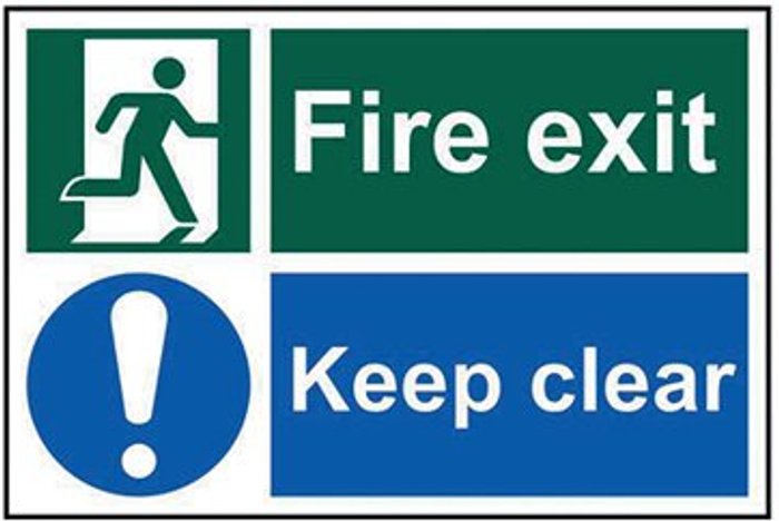 Office Monster | Scan Scan Fire Exit Keep Clear Sign 300mm 200mm Standard Scan Scan Fire Exit Keep Clear Sign 300mm 200mm Standard