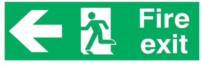 Office Monster | Unbranded Safety Sign Fire Exit Running Man Arrow Left 150x450mm PVC FX04311R Unbranded Safety Sign Fire Exit Running Man Arrow Left 150x450mm PVC FX04311R