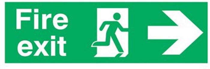 Office Monster | Unbranded Safety Sign Fire Exit Running Man Arrow Right 150x450mm PVC FX04411R Unbranded Safety Sign Fire Exit Running Man Arrow Right 150x450mm PVC FX04411R