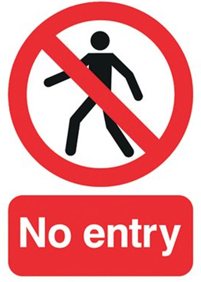 Office Monster | Unbranded Warning Sign No Entry A5 PVC ML01751R Unbranded Warning Sign No Entry A5 PVC ML01751R