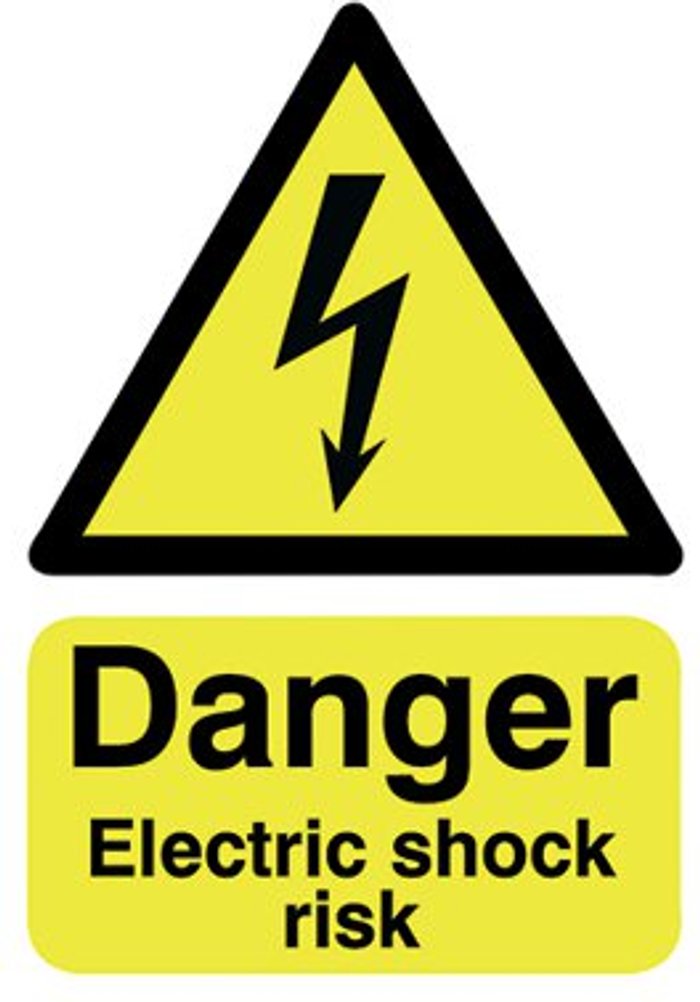 Office Monster | Unbranded Safety Sign Danger Electric Shock Risk A5 Self-Adhesive HA10751S Unbranded Safety Sign Danger Electric Shock Risk A5 Self-Adhesive HA10751S