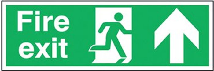 Office Monster | Signs and Labels Safety Sign Fire Exit Up 150x450mm Self-Adhesive EB09A/S Signs and Labels Safety Sign Fire Exit Up 150x450mm Self-Adhesive EB09A/S
